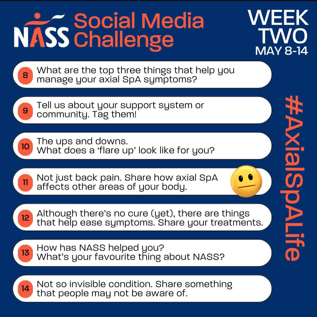 Day 11 of #NASS #axialSpA awareness challenge - Not just back pain I also get #AS pain in my shoulders, neck, elbows, and wrists. Very frustrating 😑 #uveitis flare-ups happen often. #ankylosingspondylitis #axialSpAlife @NASSexercise #iritis