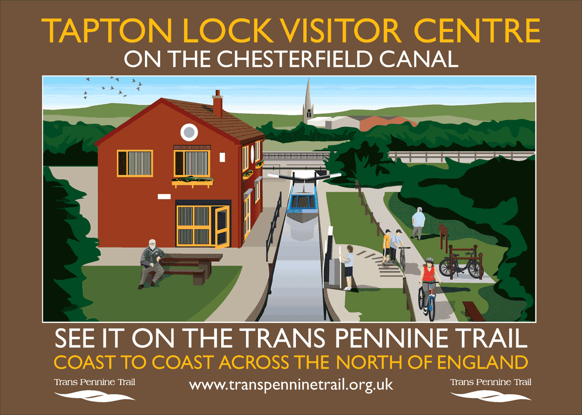 Did you know we have a lovely range of 6 A3-sized posters and 8 A5 sized postcards for sale via our online shop, including this one of Tapton Lock Visitor Centre? Check them out the full range at transpenninetrail.org.uk/shop/ #shopsunday #taptonlock #ChesterfieldCanal #LoveYourTPT