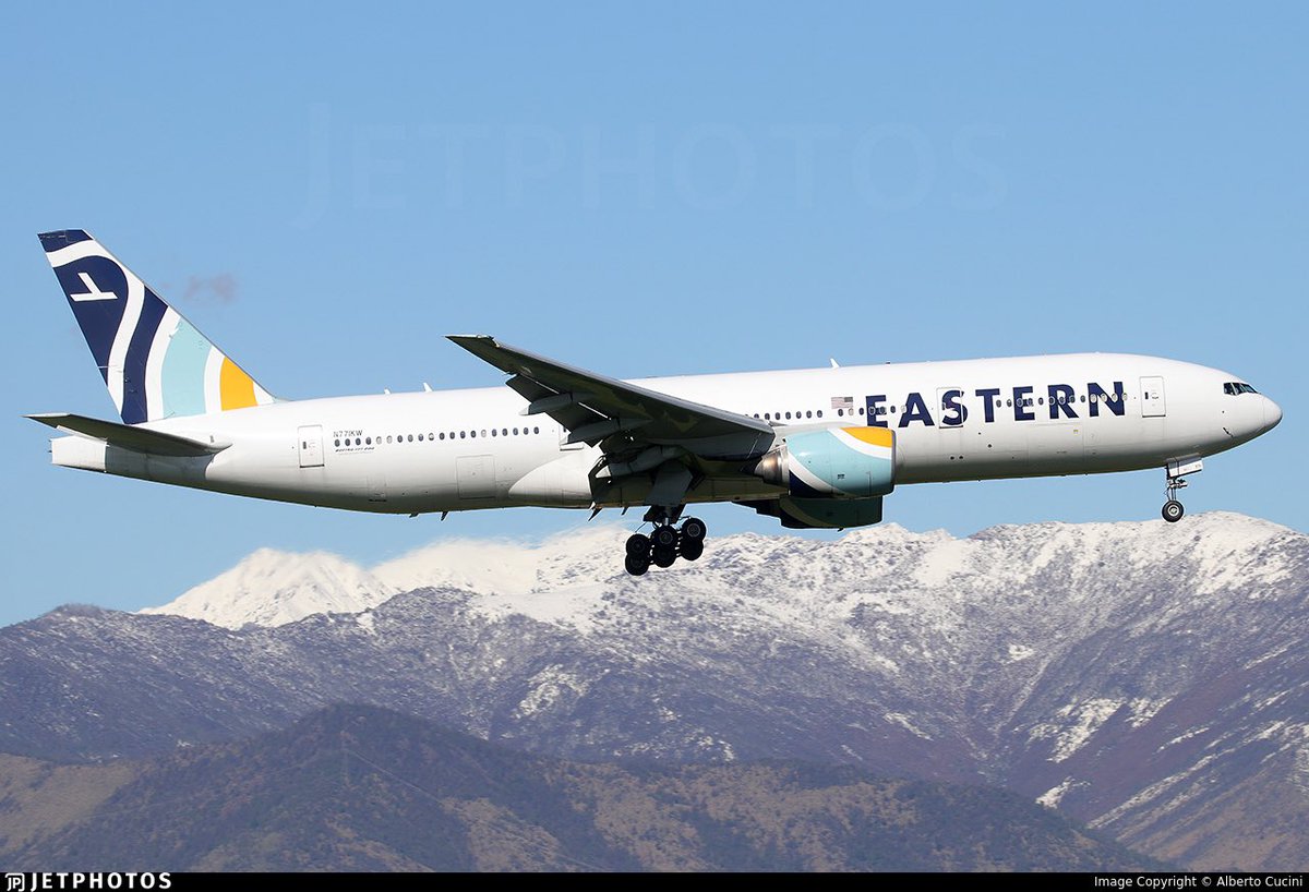 An Eastern Airlines 777 landing in Turin. jetphotos.com/photo/11327742 ©️ Alberto Cucini