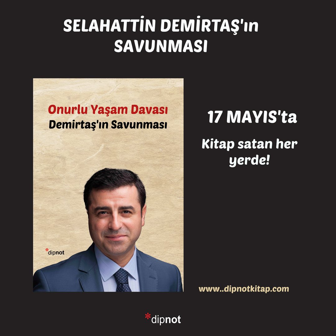 📢Selahattin Demirtaş'ın Savunması kitap olarak yakında okurla buluşuyor. 📎'Kürt halkı mazlumdur, Türk halkı mazlumdur. Biz sadece halkımızın onurunu savunduk, haysiyetini savunduk, karnını doyurma hakkını savunduk...' 👉 Şimdi almak için dipnotkitap.com/kitap/onurlu-y…
