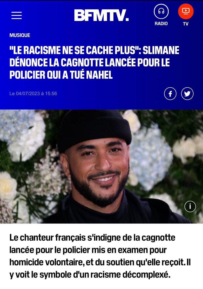 Slimane chante pour la paix mais insulte les Français qui soutiennent la police face à Nahël. #Eurovision2024