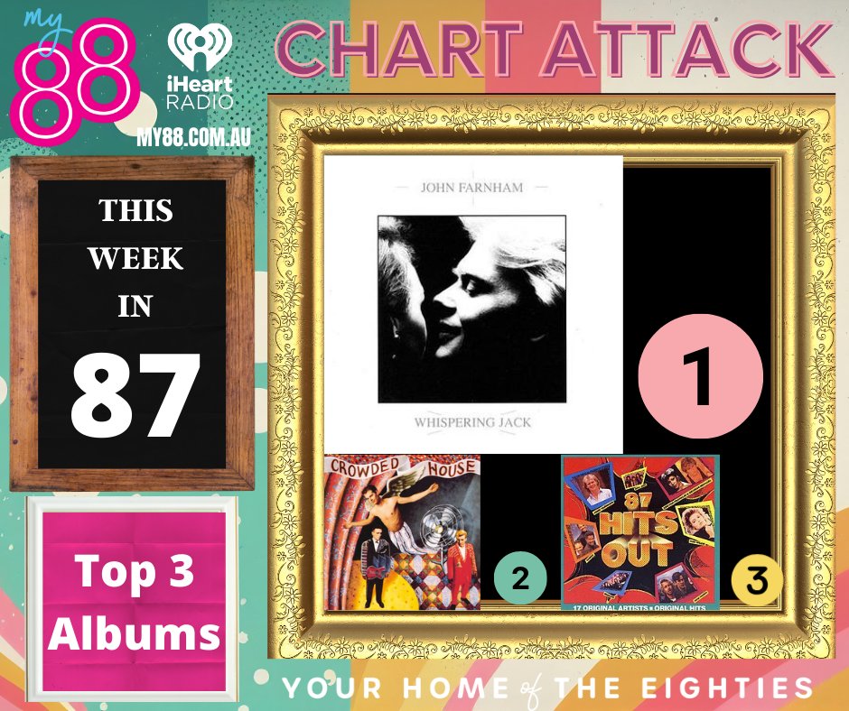 #ChartAttack on @My88_FM: Aussie Top Albums from this week in 1987:
3: 87 Hits Out #VariousArtists 
2: Crowded House #CrowdedHouse 
1: Whispering Jack #JohnFarnham 
Which is your favourite?