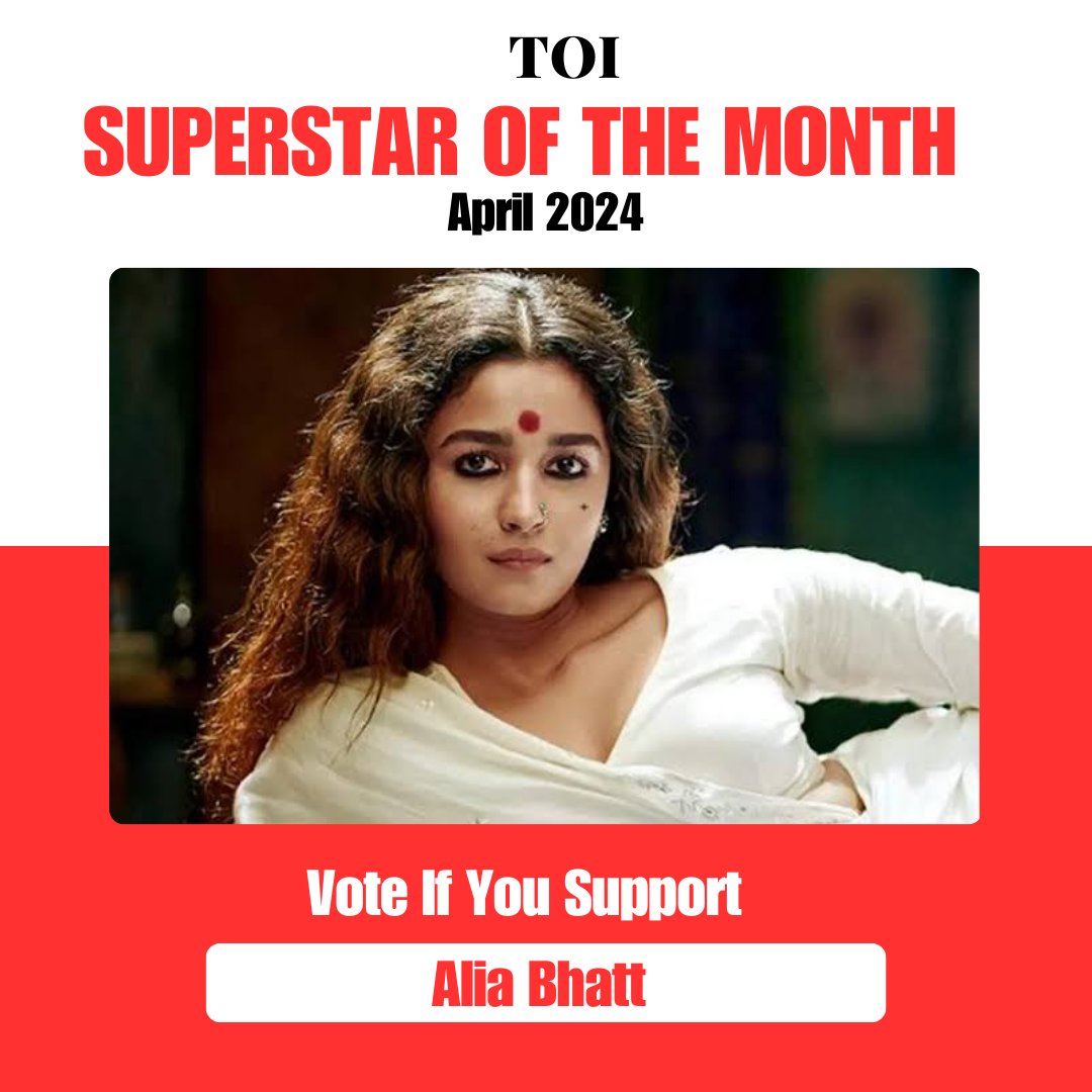 Vote if you Support - #AliaBhatt 1 Like = 3 Points 1 Retweet = 5 Points 1 Bookmark = 2 Points 1 Reply = 10 Points Winner Announcement On May 15 At 6PM #Alia