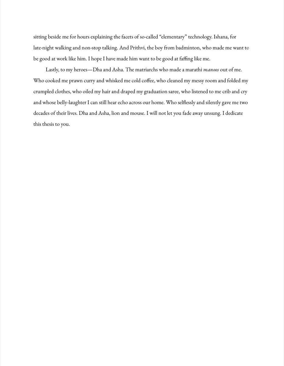 devakiahilya's tweet image. Last week, I turned in my undergraduate thesis. A huge thank you to everyone who helped me, in small ways and big, to complete this project. More than anything written in its pages, I am proudest to have been raised by the women to whom my thesis is dedicated. Happy Mother’s Day!