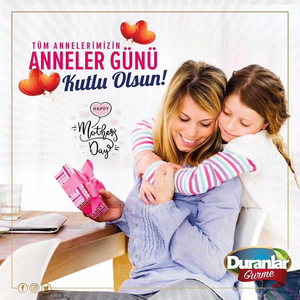duranlarsut's tweet photo. Yüreği sevgiyle dolu tüm annelerin ve anne adaylarının ANNELER GÜNÜ'NÜ en içten dileklerimizle kutlarız. ❤️😊
#AnnelerGünüKutluOlsun #DuranlarSüt #DuranlarGurme #GurmeŞarküteri #D2Gıda #Antalya https://t.co/WSWWnryxcd