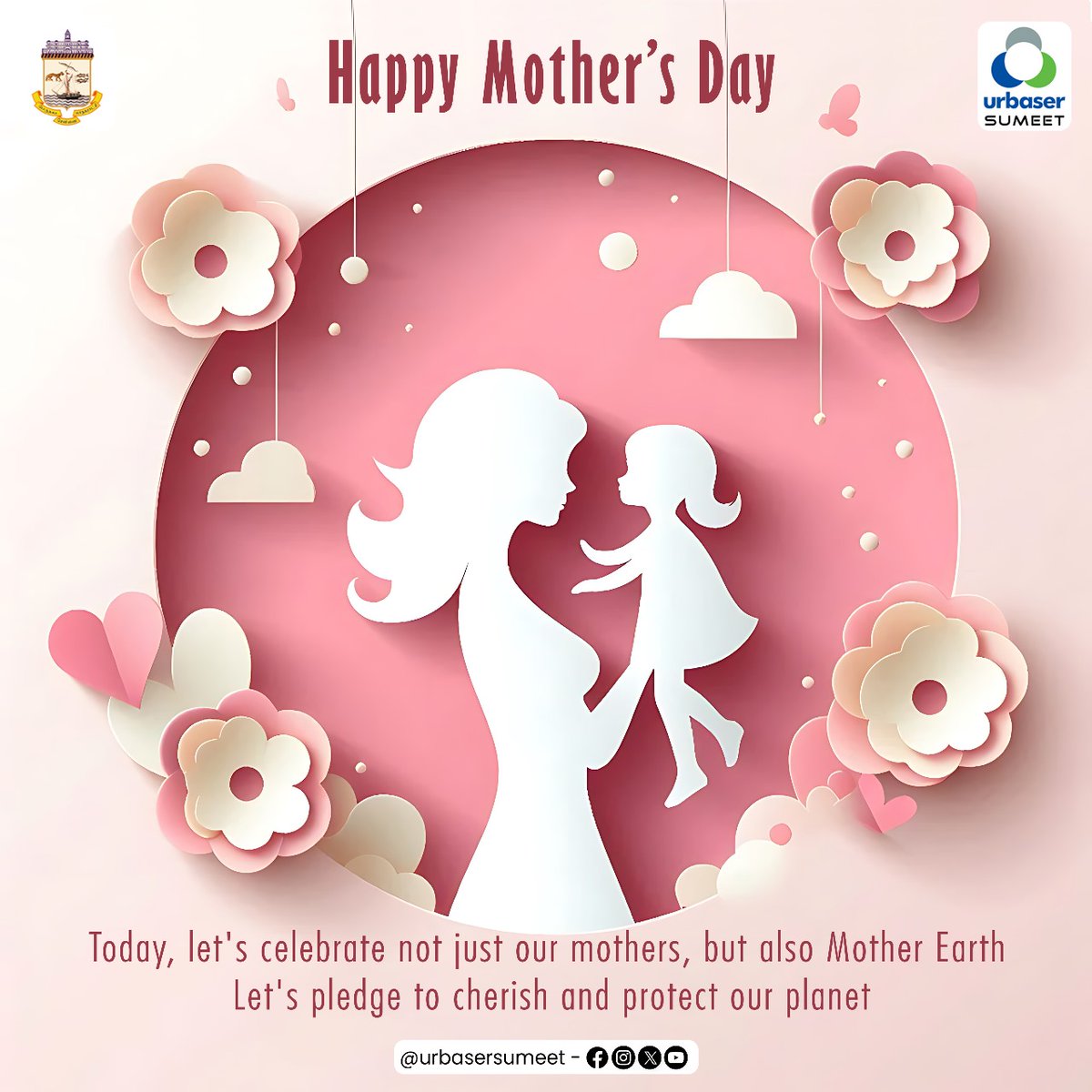 Happy Mother's Day! 🌍 Today, let's honor not only our incredible mothers but also Mother Earth. Let's pledge to cherish and protect our planet for generations to come. #MothersDay #ProtectOurPlanet #UrbaserSumeet #I_can_segregate #DoNotLitter #WasteSegregation