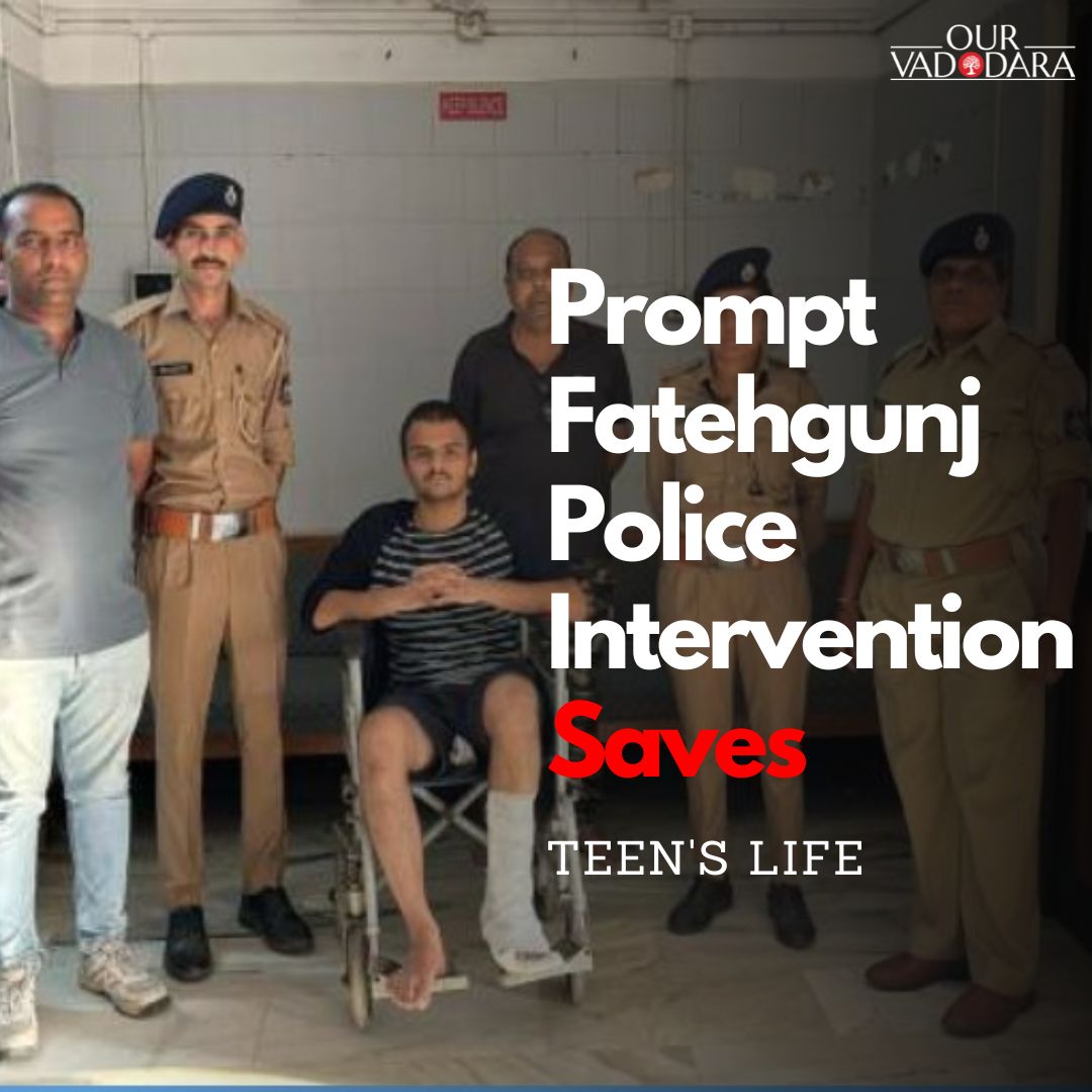 Prompt Fatehgunj Police Intervention Saves Teen's Life

Arya Bhatt, the 17-year-old son of Nimeshbhai Bhatt residing in Fatehgunj Santoknagar Society, attempted to end his own life. Prompt action from the Fatehgunj police and the SHE team saved Arya's life, breaking down the door…