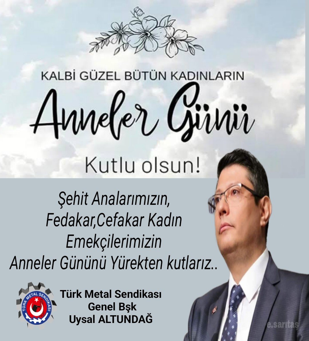 Hayatımıza anlam ve değer katan fedakarlığın sembolü başta şehit Analarımız ve Emekçi Kadınlarımız olmak üzere tüm kadınlarımızın Anneler Gününü Yürekten kutlarız...
#TürkMetal
#LiderUysalALTUNDAĞ
#AnnelerGünü