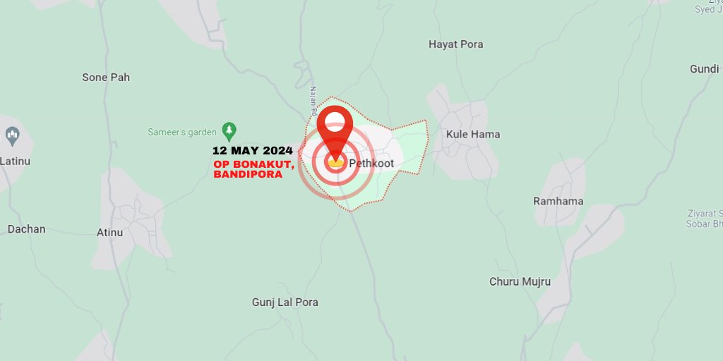 OP BONAKUT, #Bandipora Based on specific inputs from intelligence agencies, a Joint Search Operation was launched by #IndianArmy & @JmuKmrPolice today in general area Pethkoot, Bandipora. One suspected individual has been apprehended along with the recovery of 04xPistols,