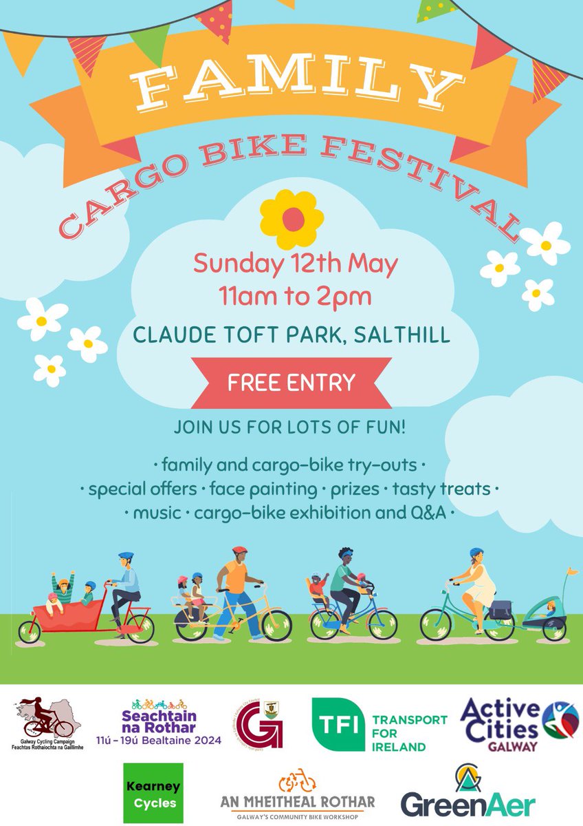Final reminder see ye at 11 . #bikeweek2024 #activecitiesgalway #seachtainenarothar @GalwayCycling @JCraughwell @villagesalthill @ThisIsGalway @cycle_bus @galwayswestend