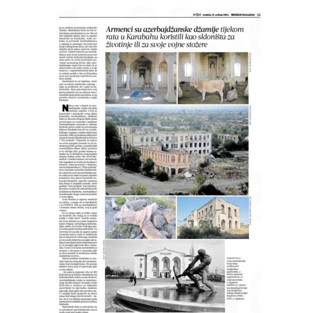 The 6th Dialogue Forum on 'Večernji list' - one of the famous newspapers of Croatia

@vecernji_list

#Azerbaijan #WFID6 #DialogueForum #BakuProcess2024 #PeaceThroughDialogue #Dialogue4PeaceandGlobalSecurity #forum #multiculturalism