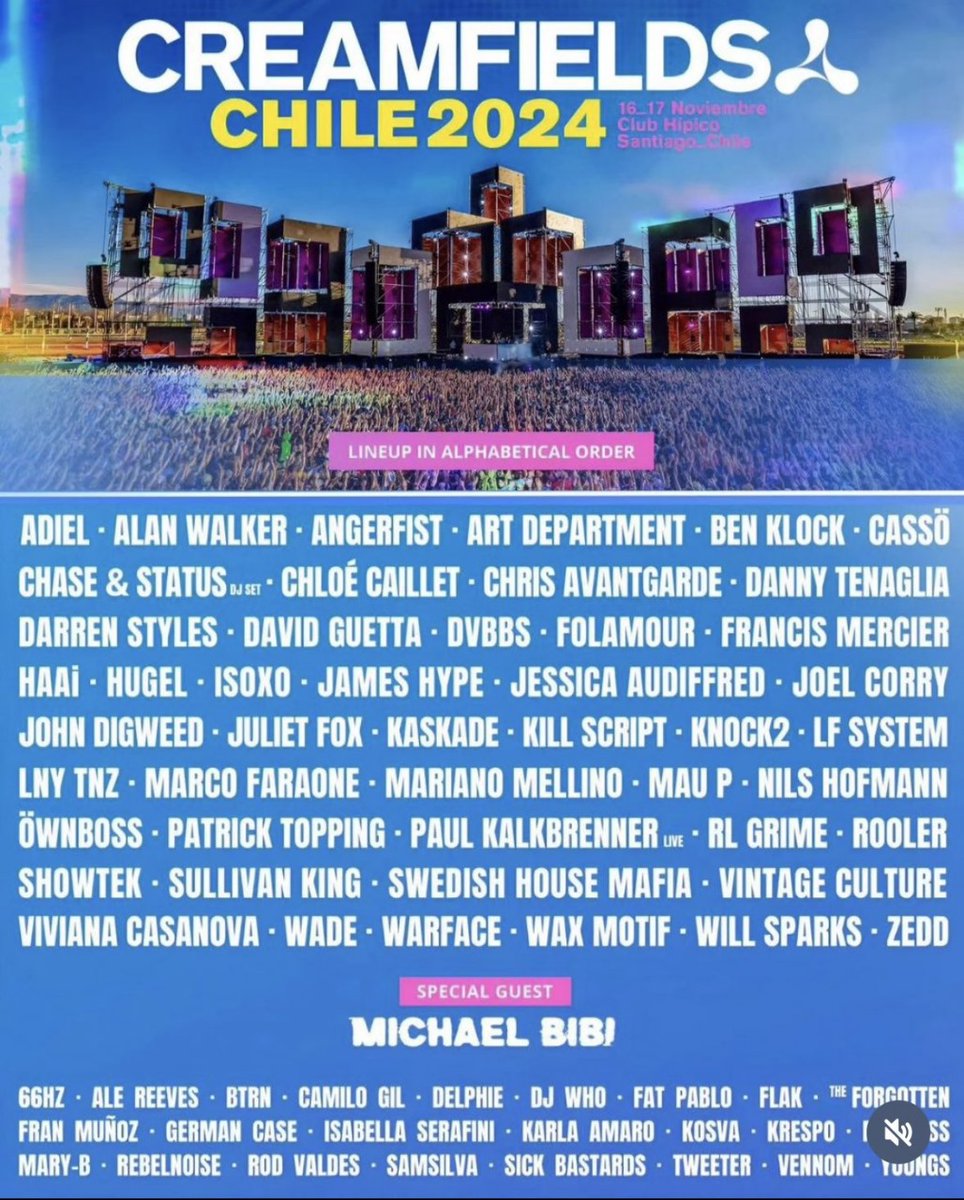 Se esse suposto lineup do Creamfields Chile se concretizar, a gente vai tá diante de um lineup HISTÓRICO na América do Sul.

ELETROAMIGOS, REZEM PARA OS DEUSES DA MÚSICA ELETRÔNICA. APENAS REZEM.

@Creamfields