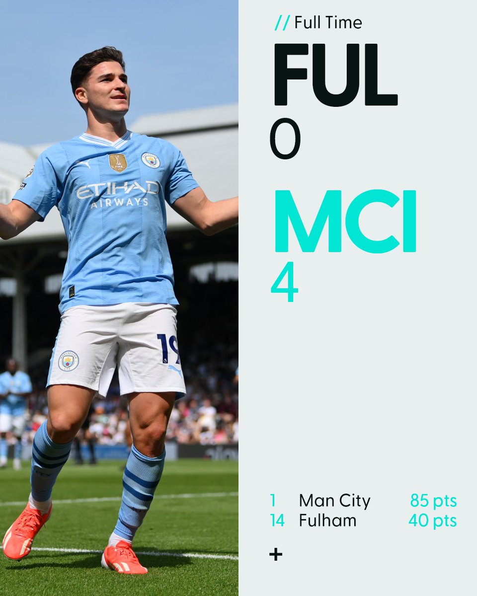 SpringchatApp's tweet image. Man City are top of the Premier League 🏆

The favourites prevailed in each of their games this weekend, Man City put 4 past Fulham, Tottenham sealed Burnley's relegation and Chelsea continued their top 6 charge

#mancity || #tottenham || #chelsea || #springchat