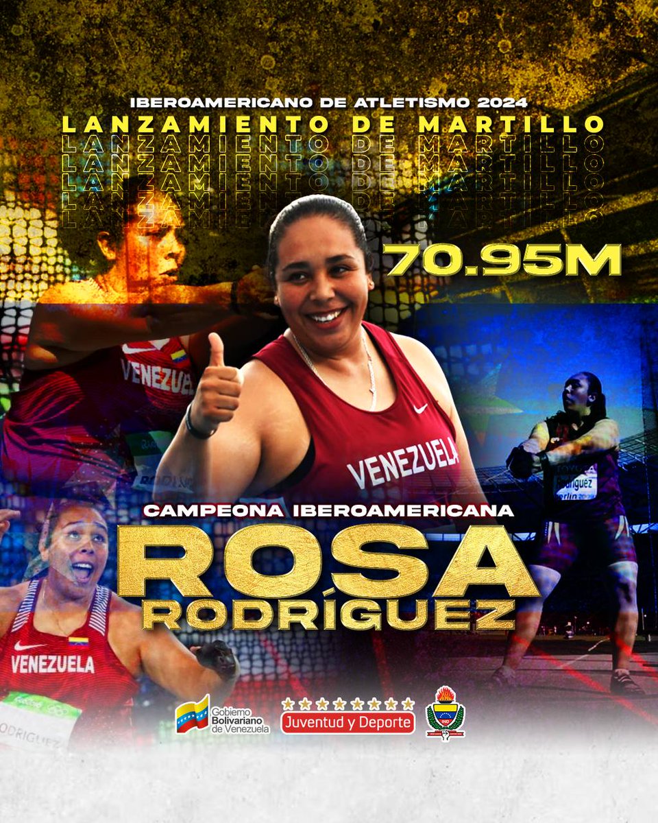 Con gran orgullo celebramos el triunfo de nuestras atletas, Robeilys Peinado (salto con garrocha) y Rosa Rodríguez (lanzamiento de martillo), quienes se coronaron como Campeonas en el Iberoamericano de Atletismo en Brasil. Muchachas de Oro, felicitaciones. ¡Sigan los éxitos!