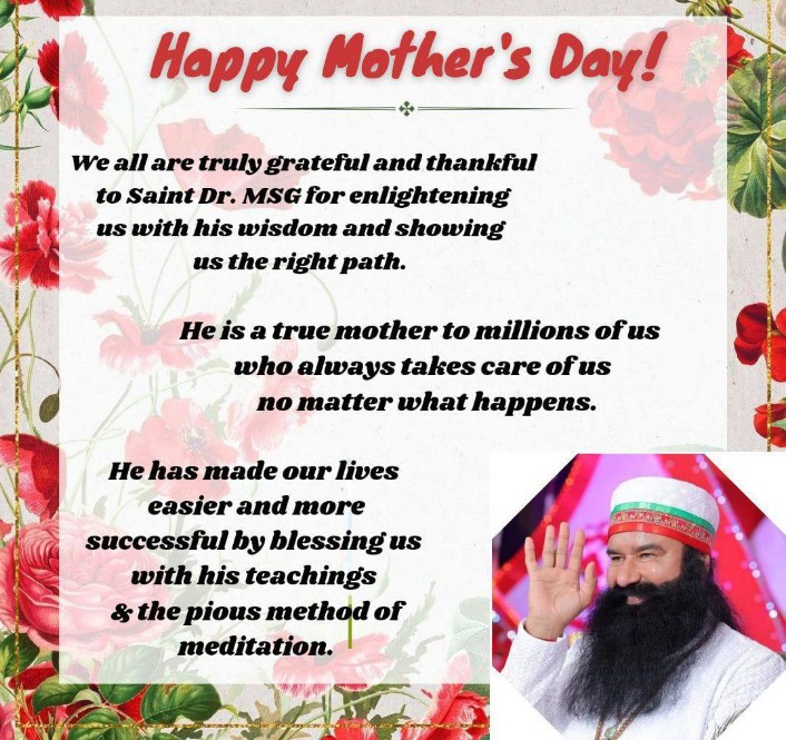 Wishing Happy Mother’s Day to my Guru Papa, Saint Dr. @gurmeetramrahim Singh Ji Insan, my biggest cheerleader, the guiding angel and torchbearer at every sphere of life. Grateful for you today and everyday. #HappyMothersDay #MothersDay2024 #MothersDay Saint MSG Insan