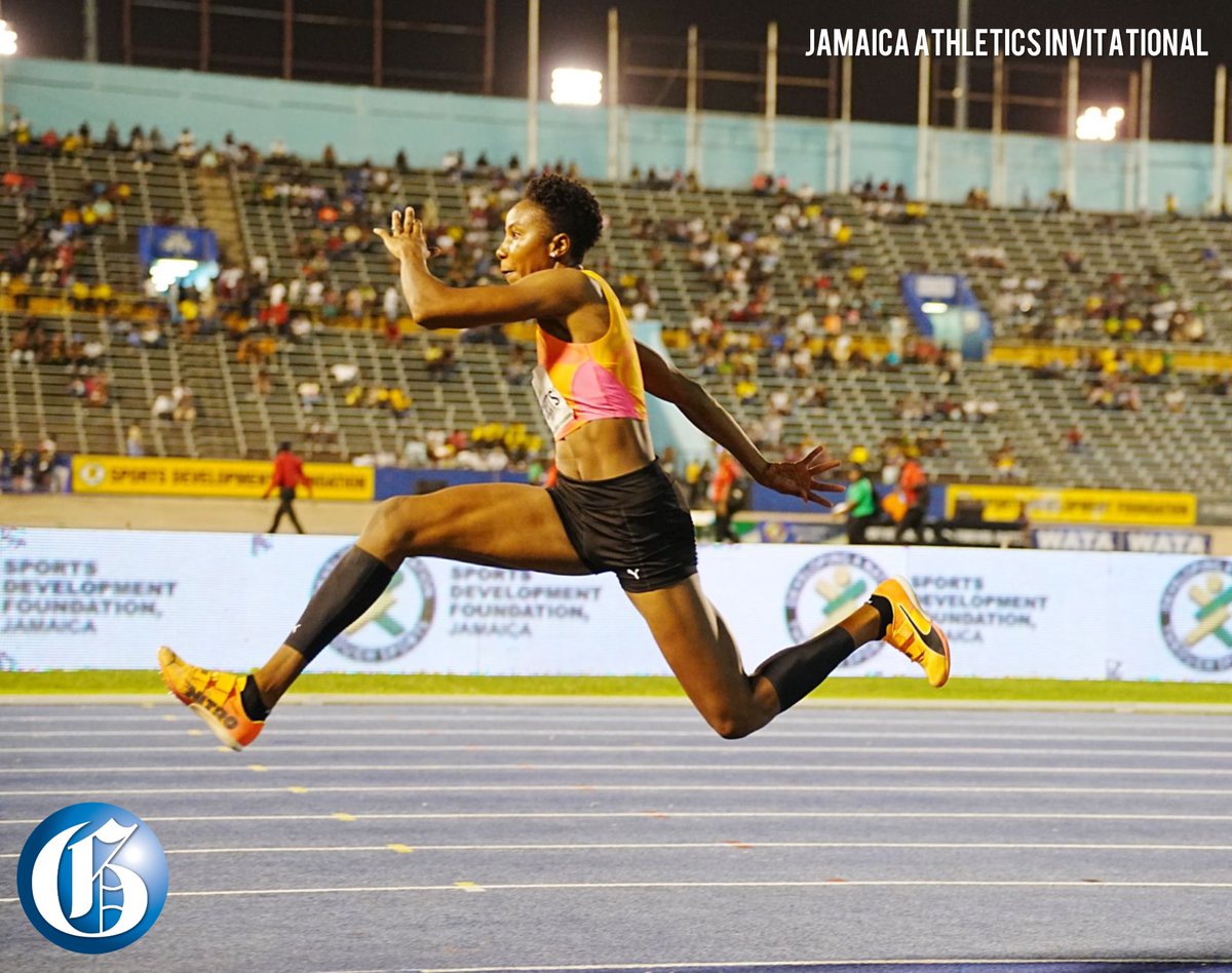 Homegirl Shanieka Ricketts won the women's triple jump at the Jamaica Athletics Invitational earlier this evening. A 14.50m leap gave her the victory over the USA's  Jasmine Moore (14.28m) and Thea Lafond (14.22m) of Dominica.

📸: @taylor2nd 

#GLNRSports 
#JAI2024