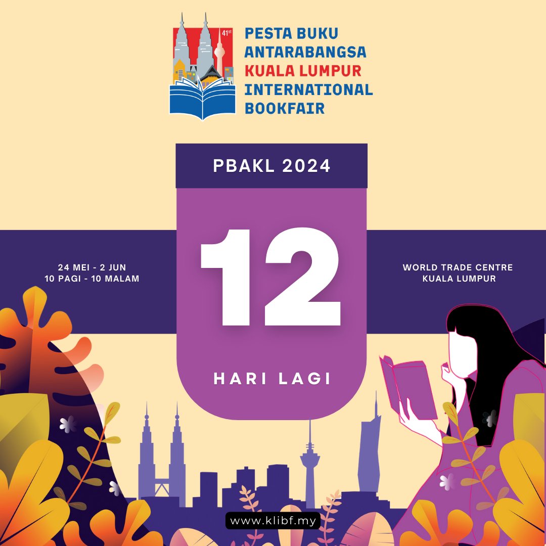 12 hari lagi menjelang PBAKL 2024.

#MalaysiaMembaca 
#DekadMembacaKebangsaan 
#BooktokMalaysia 
#PBAKL2024
#KLIBF2024