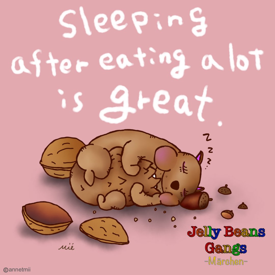 jellybeansgangs's tweet photo. Sleeping after eating a lot is great 🐿️
たくさん食べた後のお昼寝は最高💤

https://t.co/rPTrSjw5XE

#イラスト #絵本 #illustration  #characterdesign https://t.co/l0isZtdTYQ
