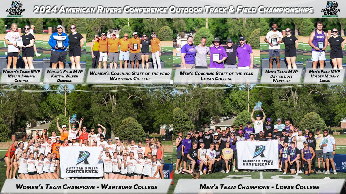 OTF: Congrats to <a href="/LorasAthletics/">Loras College Duhawks</a> and <a href="/WartburgKnights/">Wartburg Athletics</a> for their <a href="/AmerRiversConf/">American Rivers Conference (A-R-C)</a> track and field titles! 

#rollriversTF

📰: bit.ly/3WDjJcJ