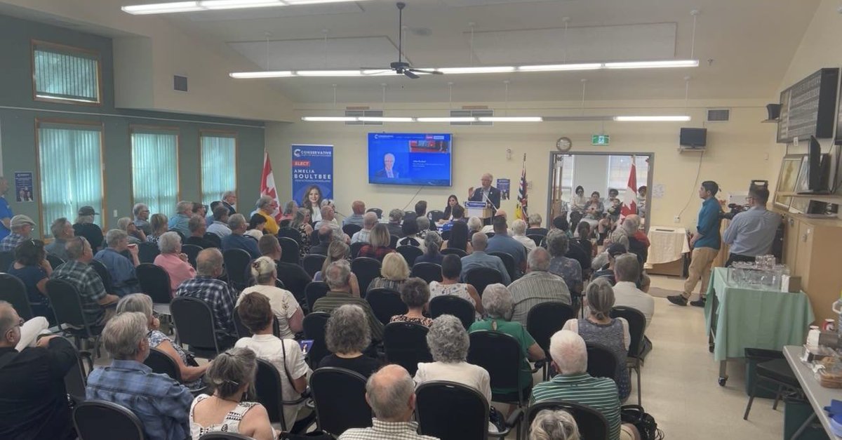 A great turnout in Penticton for Amelia Boultbee and John Rustad! The common sense conservative message is resonating everywhere in our province! #bcpoli