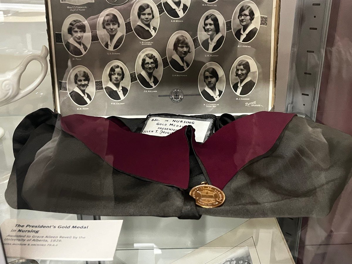 Let's continue to shine a spotlight on timeless treasures from nursing history at the U of A. Here's a President's Gold Medal in Nursing and academic hood; symbols of the unwavering commitment to care that defines our nursing legacy. 

#NursingHistory #NationalNursingWeek2024