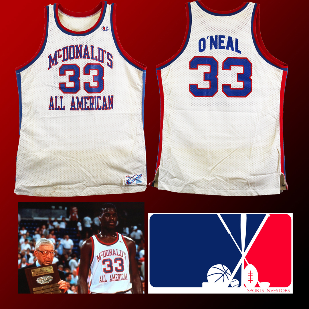 $133,457: Winning bid, including buyer's premium, at @IconicAuctions tonight for @SHAQ's game-worn McDonald's All American Game Jersey.