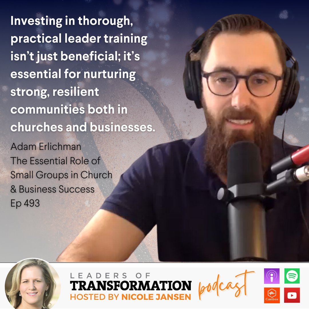 This week Pastor Adam Erlichman discusses #leaderdevelopment and how to foster growth and deep, personal connections through #smallgroups

#CommunityBuilding #Discipleship #TransformationalLeadership #LeadersOfTransformation #Podcast #Podcasts