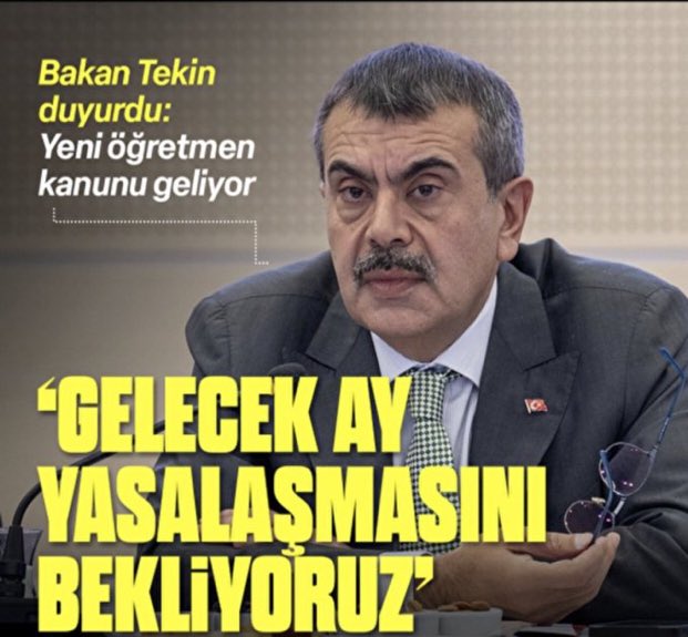 Tüm eğitimcilerin, senin istifa etmeni beklediği bir dönemde, çocuklarımızın geleceğini karartacak #müfredat yetmemiş olacak ki bu kez, yeni ÖMK (Öğretmen Meslek Kanunu) getiriyorsun. 
Mürekkebi kurumayan, önceki kanun da senin döneminde çıkarıldı!
#MebTekinDeğil