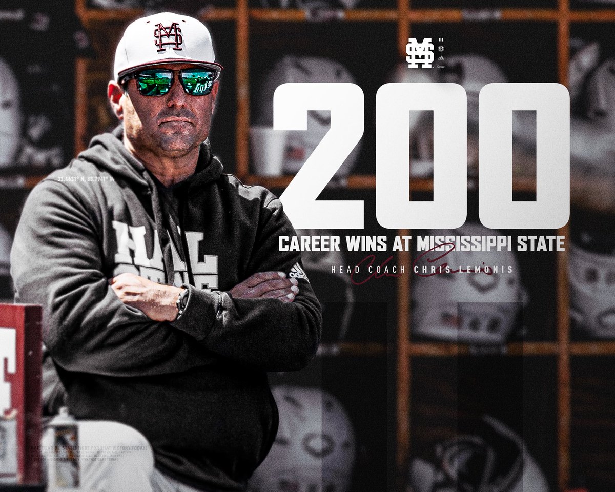 Win No. 200 for Coach Lemonis at Mississippi State! 

Congrats Coach! 

#HailState🐶