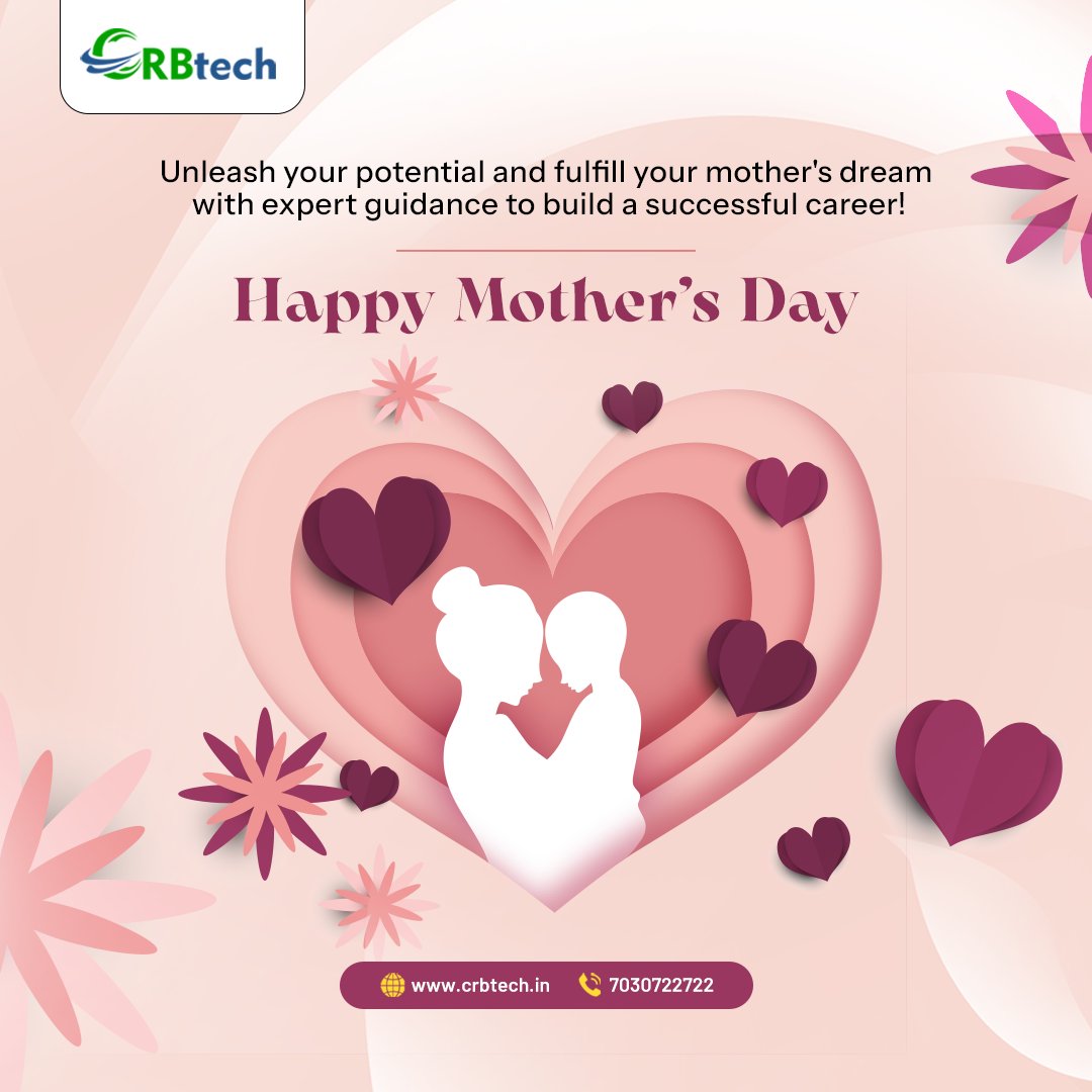 CRB_Tech's tweet image. Mother&apos;s Day celebration is all about honouring your mom, her motherhood and the most special role of moms in our lives. On the occasion of Mother&apos;s day Team CRBtech wishes you all Happy Mother’s Day.

#mothersday #mothersdaygift #love #happymothersday  #mother #Career #Guidance