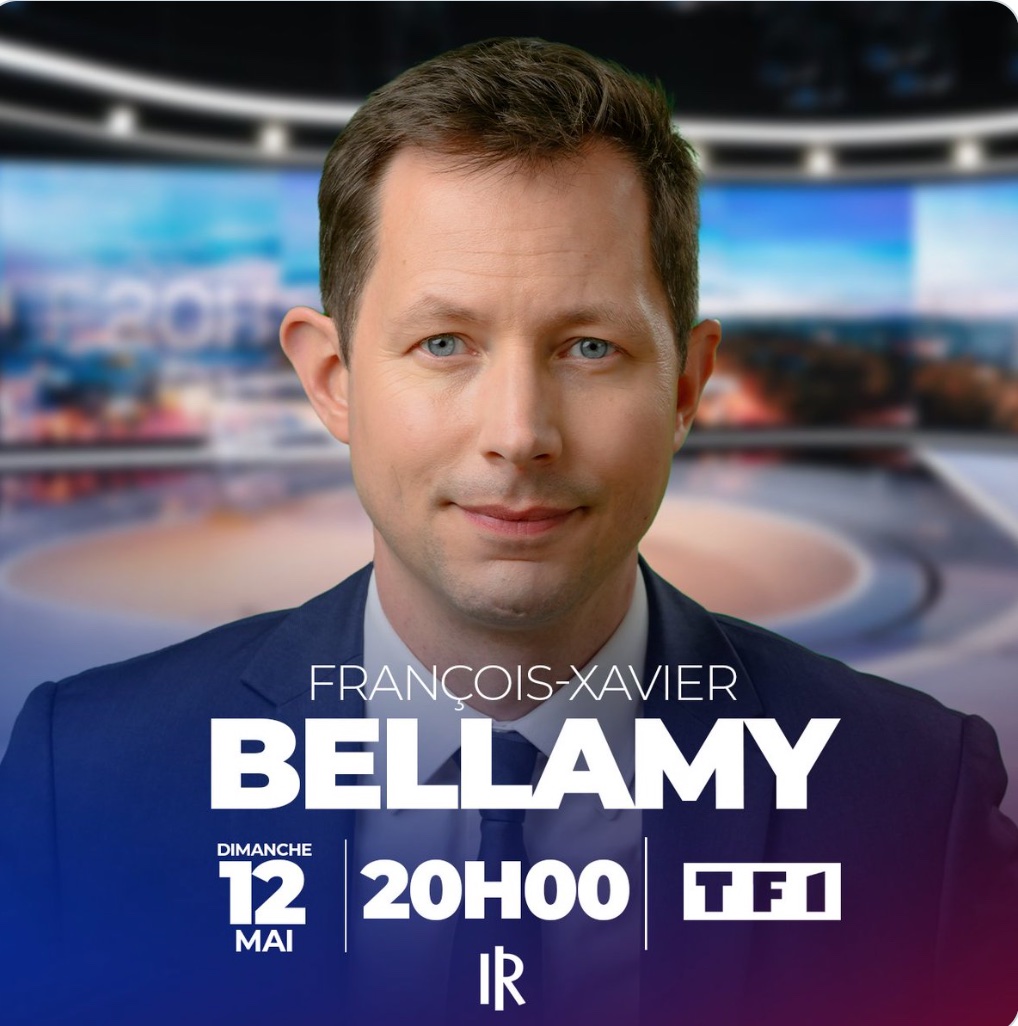 RAPPEL « Partie de campagne » @fxbellamy invité du 20h de TF1 dimanche 12 mai 2024. Dans le cadre des élections européennes du 9 juin prochain, François-Xavier Bellamy, tête de liste Les Républicains, répondra aux questions d @ACCoudray en direct sur le plateau du journal de TF1.