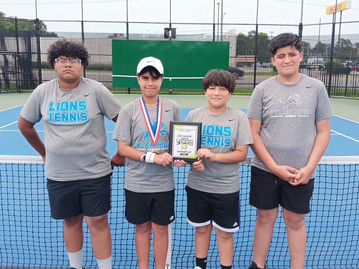 🦁FUTURE LIONS🦁
🎾Tyler MS Tennis
📅May 11
🏆District Tournament 
📍Tyler, Tx
@TylerHighLions @TylerISD_Ath @TylerISD