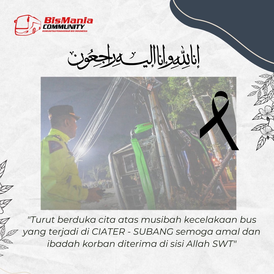 BisMania Community turut berduka cita atas kecelakaan bus di Ciater - Subang, Semoga para Korban mendapatkan tempat yang terbaik di sisi Allah SWT dan keluarga korban di berikan kesabaran dan keikhlasan. Aamiin