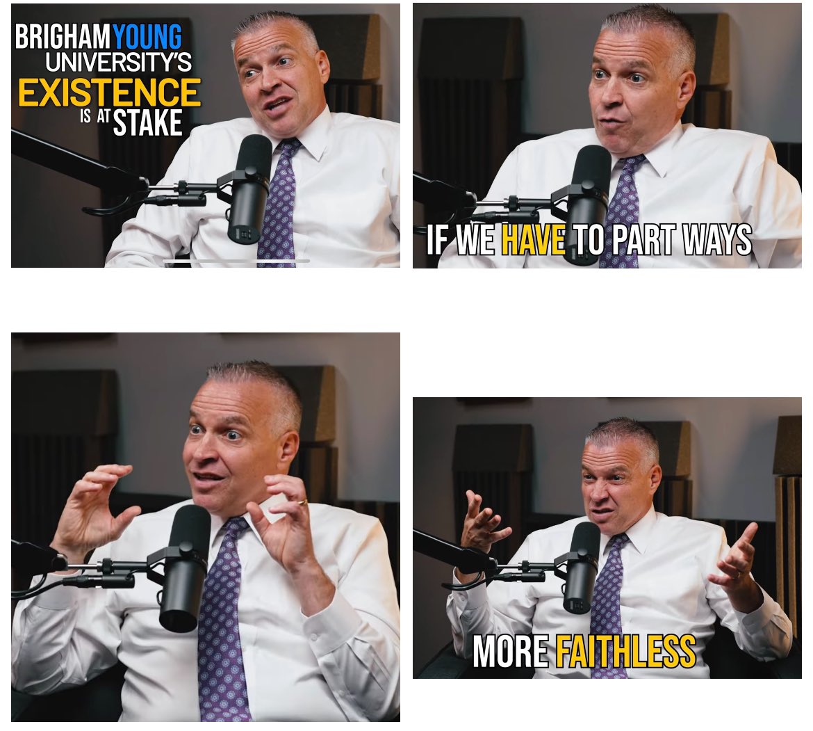 BYU President did a 70 minute Q&amp;A with a Church apologists group.  Here are my takeaways:

1- 70% of BYU’s budget is funded by sponsor (LDS Inc).
2- BYU = University of Prophecy
3- Want to connect students to temples.  Ecclesiastical questions are geared for that purpose.

🧵