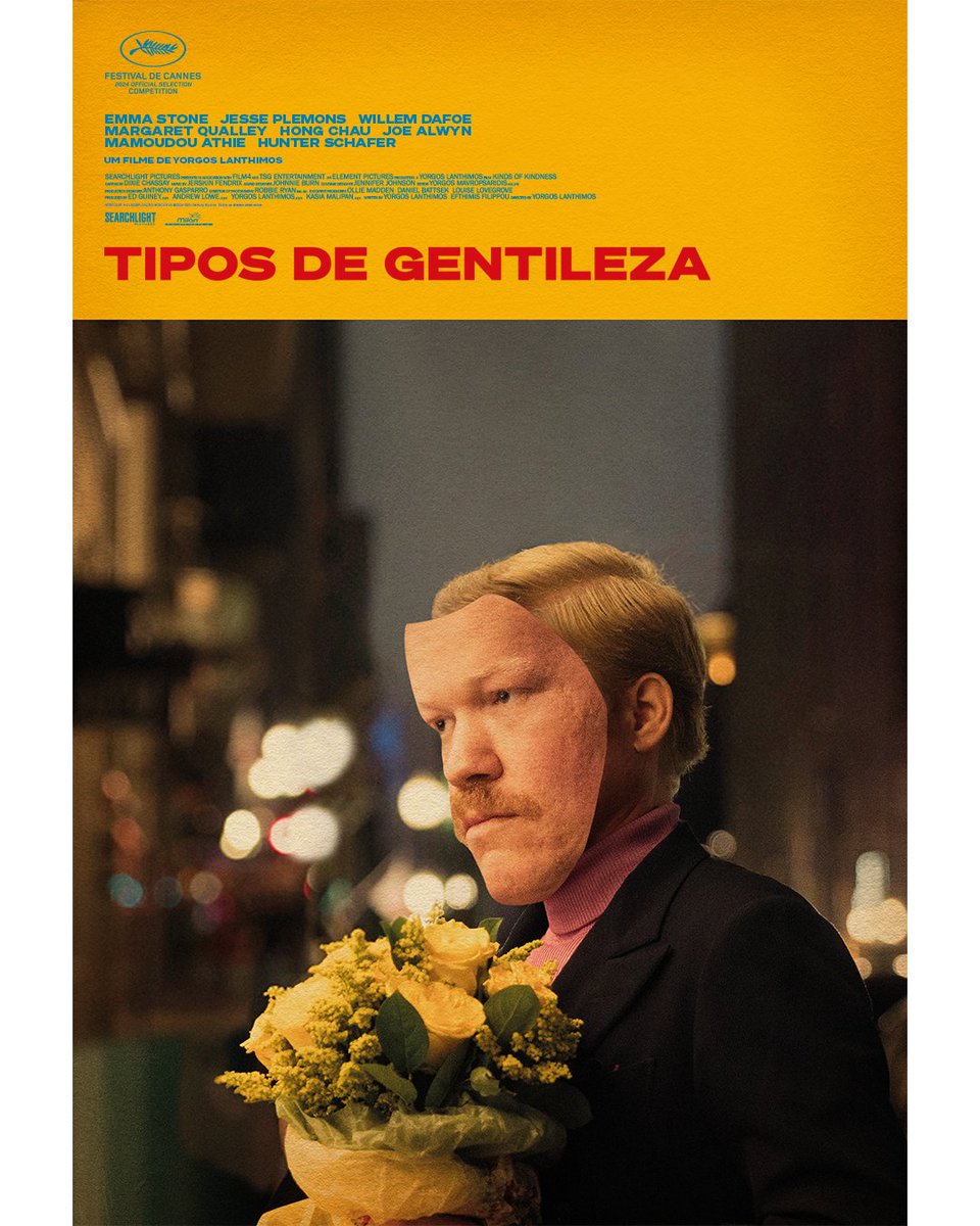 tomadahypada's tweet photo. A 20th Century Studios apresentou os novos pôsteres de divulgação nacionais para 'Tipos de Gentileza', novo longa de Yorgos Lanthimos. (1/2)

O título chega aos cinemas brasileiros no dia 22 de agosto. https://t.co/Z0B80ZgYEm