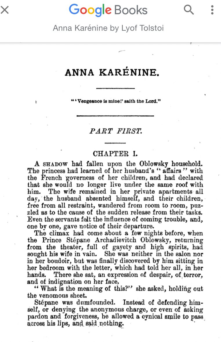 The edition of Anna Karenina that you get for free on Google Books is a rare one that has the courage to skip that boring opening sentence and go straight for the good stuff