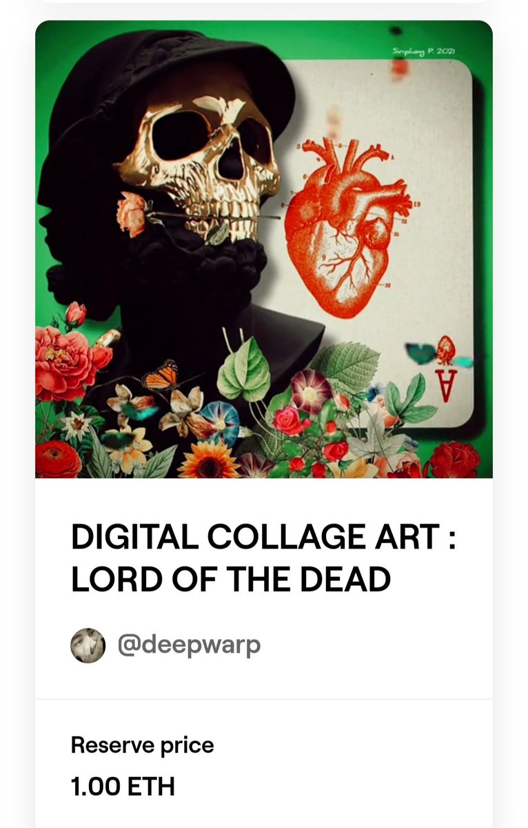 Check out this #NFTart  on @foundation! 🌐
LORD OF THE DEAD
It's a work of truth, philosophy, and energy!
👉foundation.app/mint/eth/0x3B3…

#NFTcommunity #NFTcollector #NFTworld #NFTinvester #NFTgallery #NFTmarketplace #NFTcryptoart #NFTdigitalart #NFTcreator #NFTvideoart #NFTcollageart