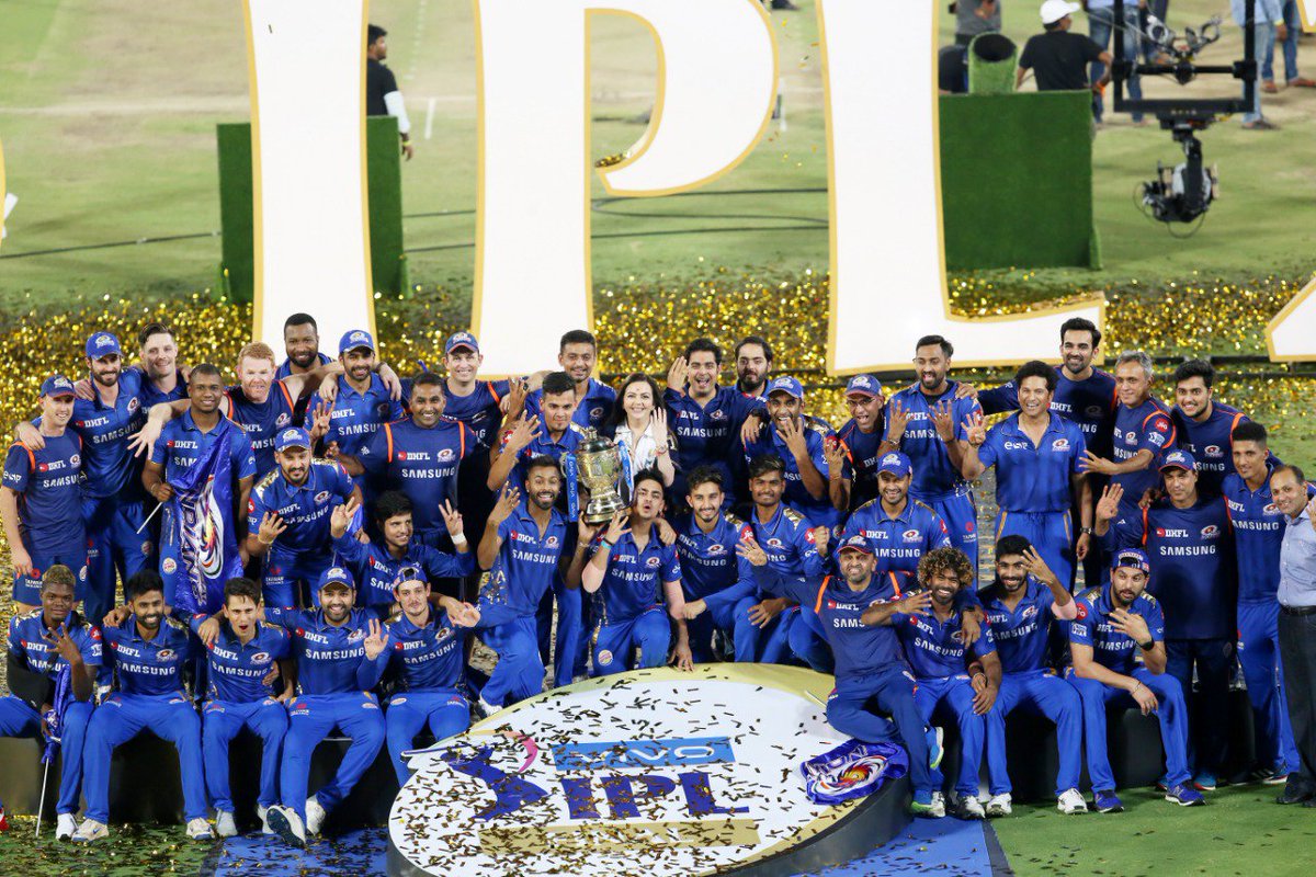 - Won the IPL in 2013. 
- Won the IPL in 2015. 
- Won the IPL in 2017. 
- Won the IPL in 2019. 

Mumbai Indians becomes the first team in IPL history to win the league 4 times 'OTD in 2019' under the leadership of Rohit Sharma - one of the iconic finals in the history 🏆