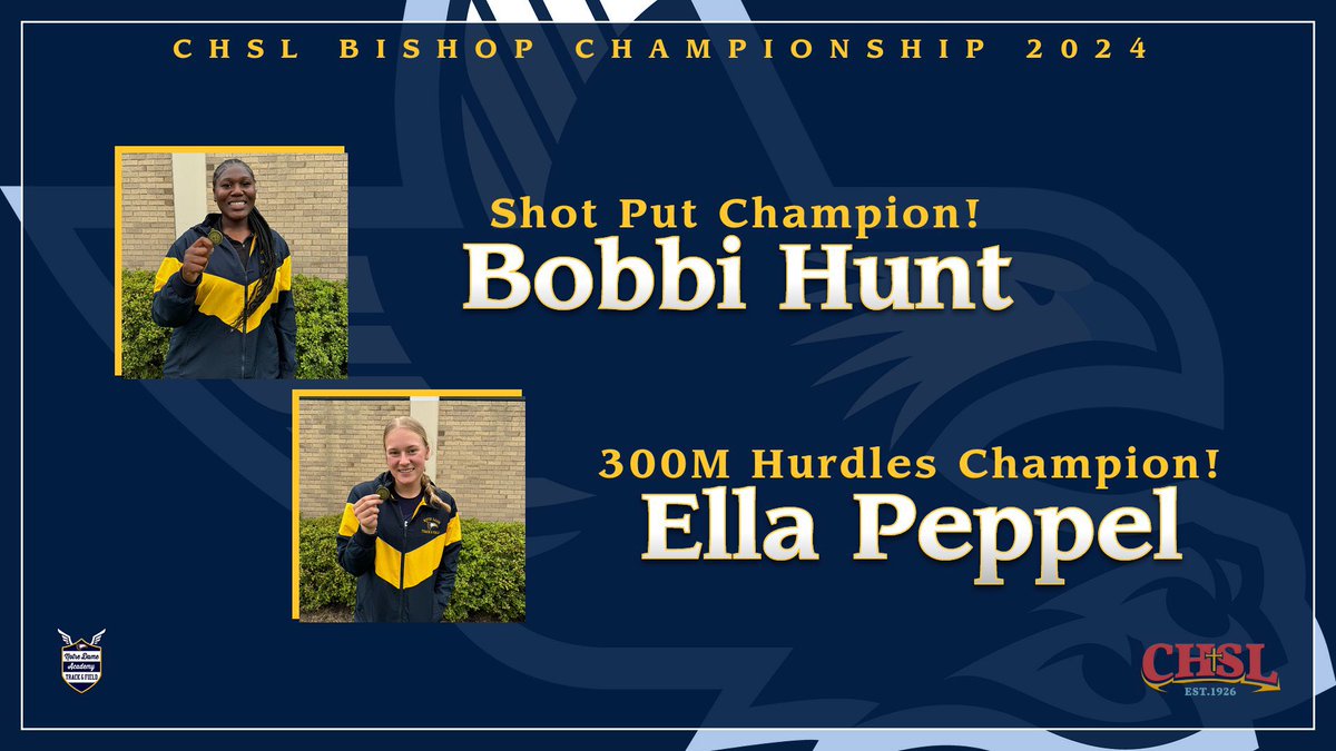 NDA Athletics (@ndaeaglesports) on Twitter photo .<a href="/NDATrack_Field/">NDA TRACK & FIELD</a> finished 4th as a team today in the <a href="/CHSL1926/">Catholic League</a> Bishop Championship.
Congrats to our individual Champions!
Bobbi Hunt ‘25- Shot Put 34-07.00
Ella Peppel ‘24- 300M Hurdles 42.09
🦅#GoNDAEagles .<a href="/NDATrack_Field/">NDA TRACK & FIELD</a> finished 4th as a team today in the <a href="/CHSL1926/">Catholic League</a> Bishop Championship.
Congrats to our individual Champions!
Bobbi Hunt ‘25- Shot Put 34-07.00
Ella Peppel ‘24- 300M Hurdles 42.09
🦅#GoNDAEagles