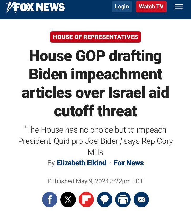 Let's see, The House GOP SPRINGS into action over this, but NOT ILLEGALS CROSSING THE BORDER FOR OVER 36 months, THE HOUSE TOOK ACTION AFTER WE THE PEOPLE DEMANDED IT. WHO'S DEMANDING IMPEACHMENT OVER ISRAEL AID? NOT ME, NOT ANYONE WHO'S AMERICA FIRST.