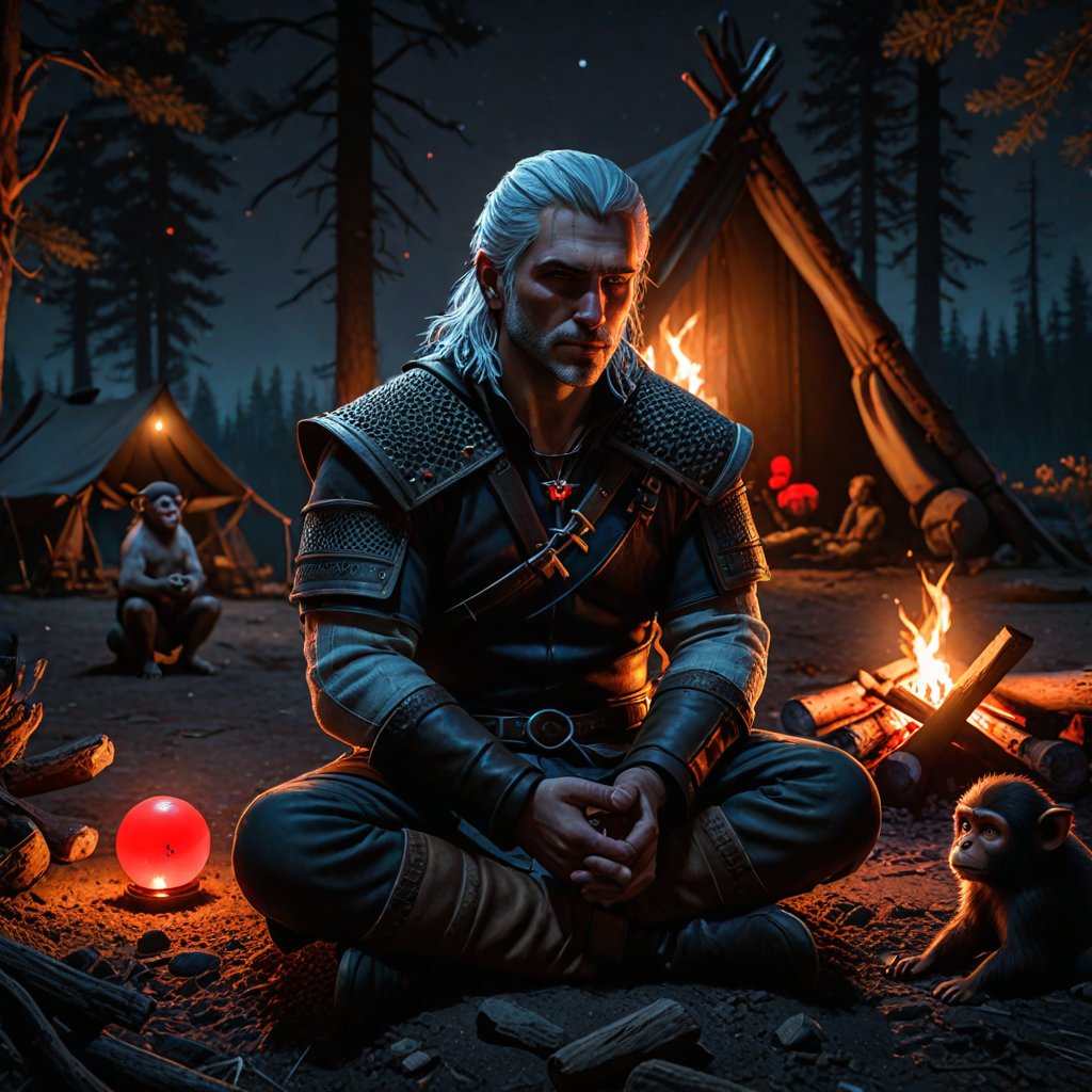 Cheeky Monkey Friends Image created by an AI Art Generator ℍ𝕠𝕥𝕡𝕠𝕥 #Geralt #GeraltOfRivia #TheWitcher