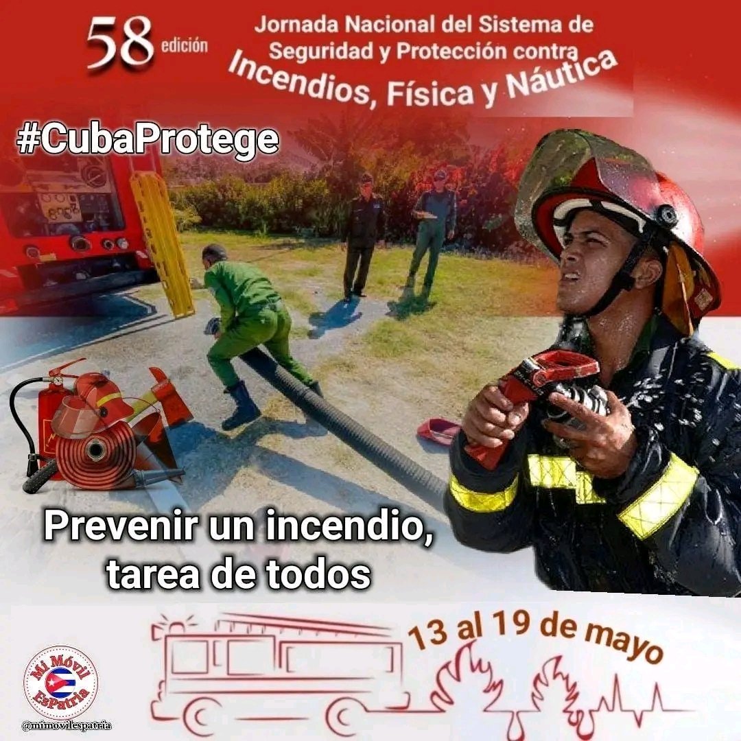 Como parte de la 58 edición de la Jornada Nacional del Sistema de Seguridad y Protección contra incendios, física y náutica, queremos reconocer el papel de los bomberos y Guardabosques de Cuba.
#CubaProtege
#UnaHistoriaJuntos 
#JuntosPorMayabeque 
@DiazCanelB @DrRobertoMOjeda