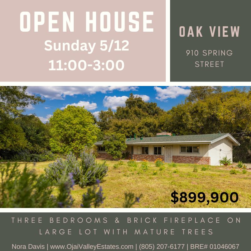 Oak View Open House - Sunday 5/12 11:00-3:00
910 Spring Street in Oak View 

#realestate #openhouse #openhousesunday #oakview