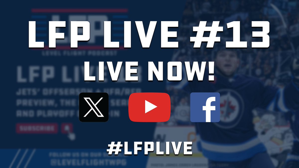 🔴 WE. ARE. LIVE. 🔴 Come on over and hang out with us on the 13th edition of LFP Live! 🔥 We're talking #NHLJets Offseason stuff to start things off! Link: youtube.com/live/Ykrbhs1Vs… #GoJetsGo