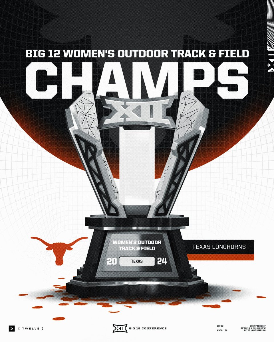 Ladies and gentlemen... your 2024 Big 12 Women's Outdoor Track & Field Champions: the University of Texas Longhorns 🏆