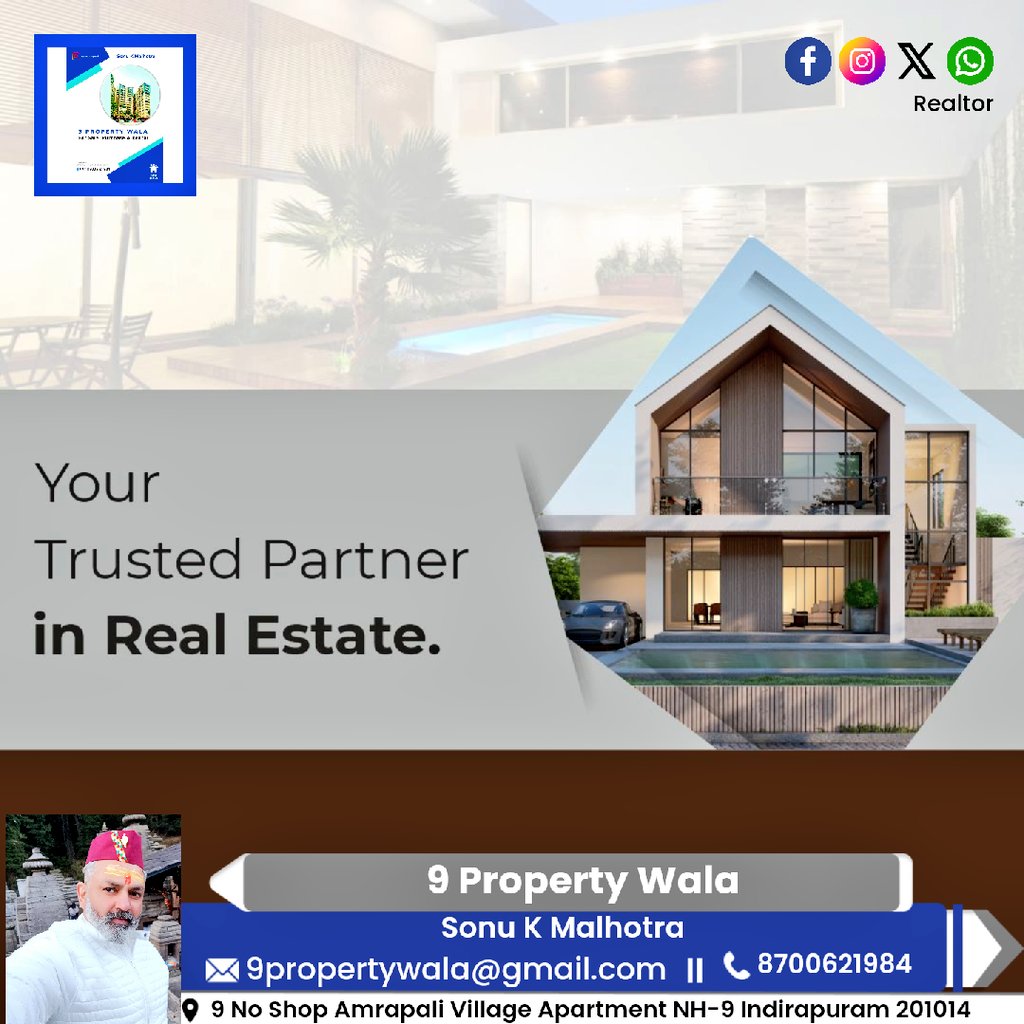 Your trusted partner in Real Estate 🤝🏡 🤙 9311632755 #9propertywala #sonukmalhotra #2bhk #3bhk #flat #penthouse #shop #office #Indirapuram #home #realestate #realtor #realestateagent #property #investment #househunting #interiordesign