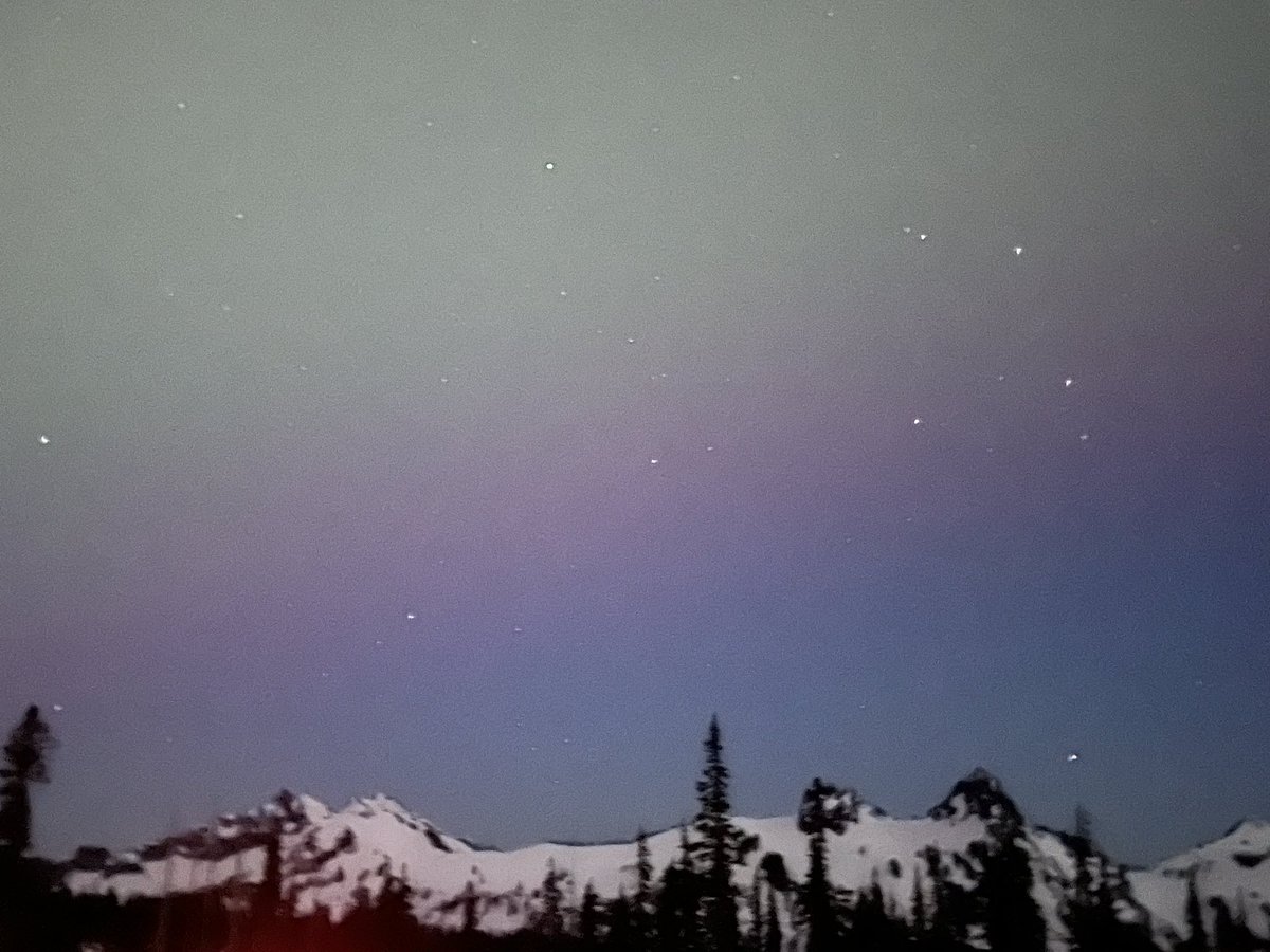 Remember I showed you the Tatoosh mountains last night? I forgot to show you after the northern lights arrived. So amazing!