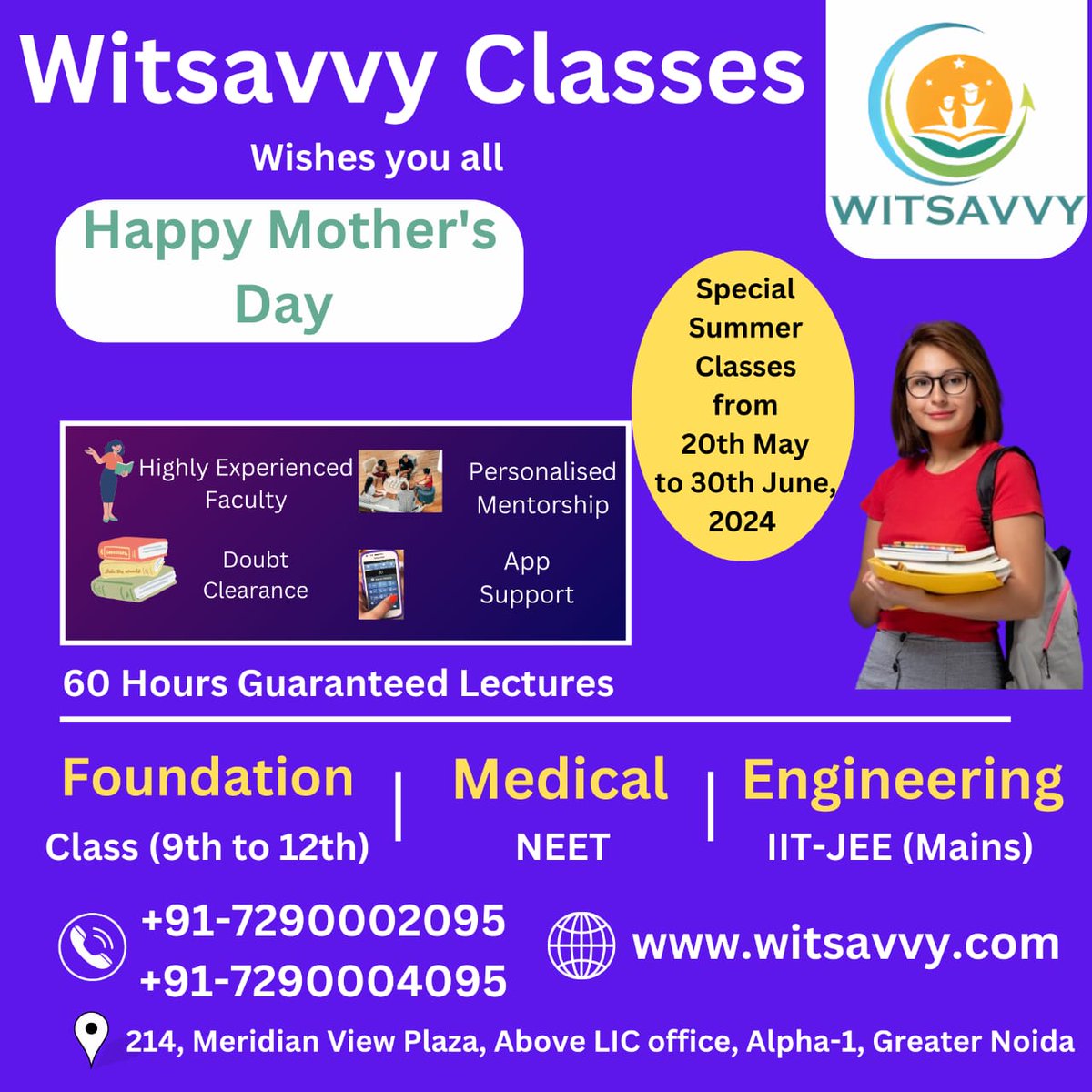 Wishing everyone a very Happy Mother’s Day from all of us at #witsavvy 
#career #iit #iitjee #jee #neet #preparation #doctor