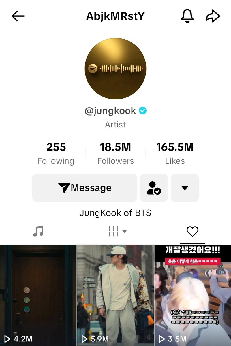 Jungkook on TikTok like postingan video RM ‘Come back to me’ 🥹💜