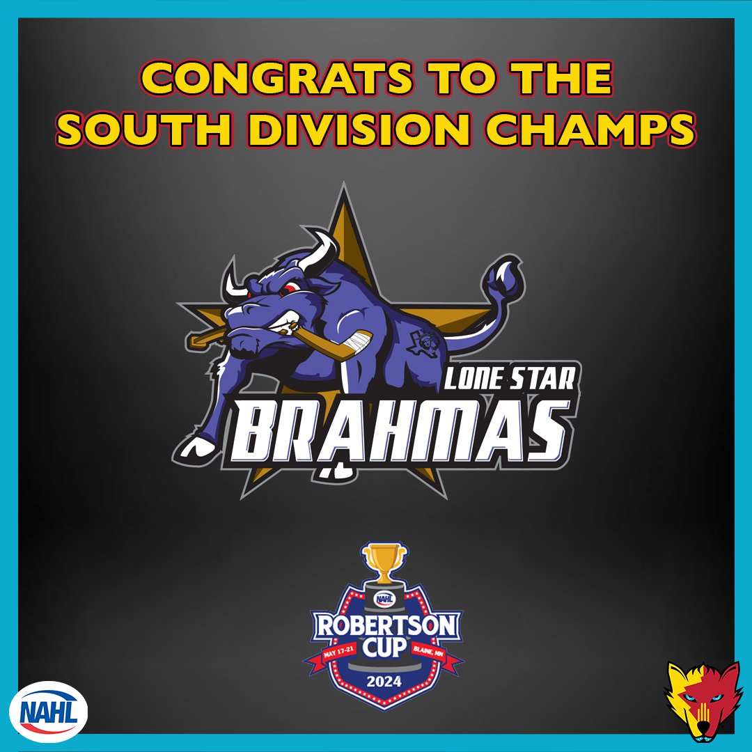 Good luck to the @LoneStarBrahmas in Blaine. Keep battling to keep the Robertson Cup in the NAHL Dirty South.